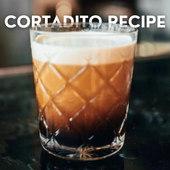 Cortadito in a glass cup