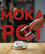 moka pot with lid open