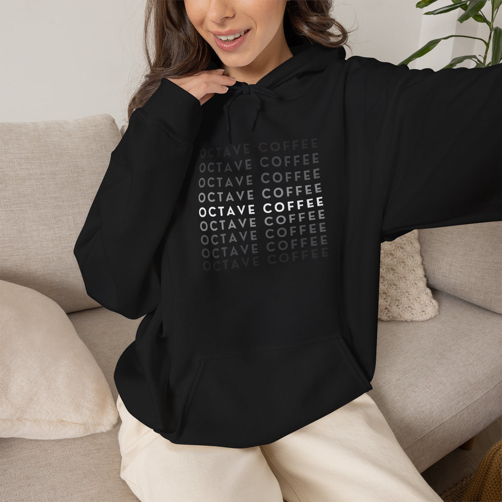 Octave Coffee Hoodie — Minimal "Fade" Logo Pullover