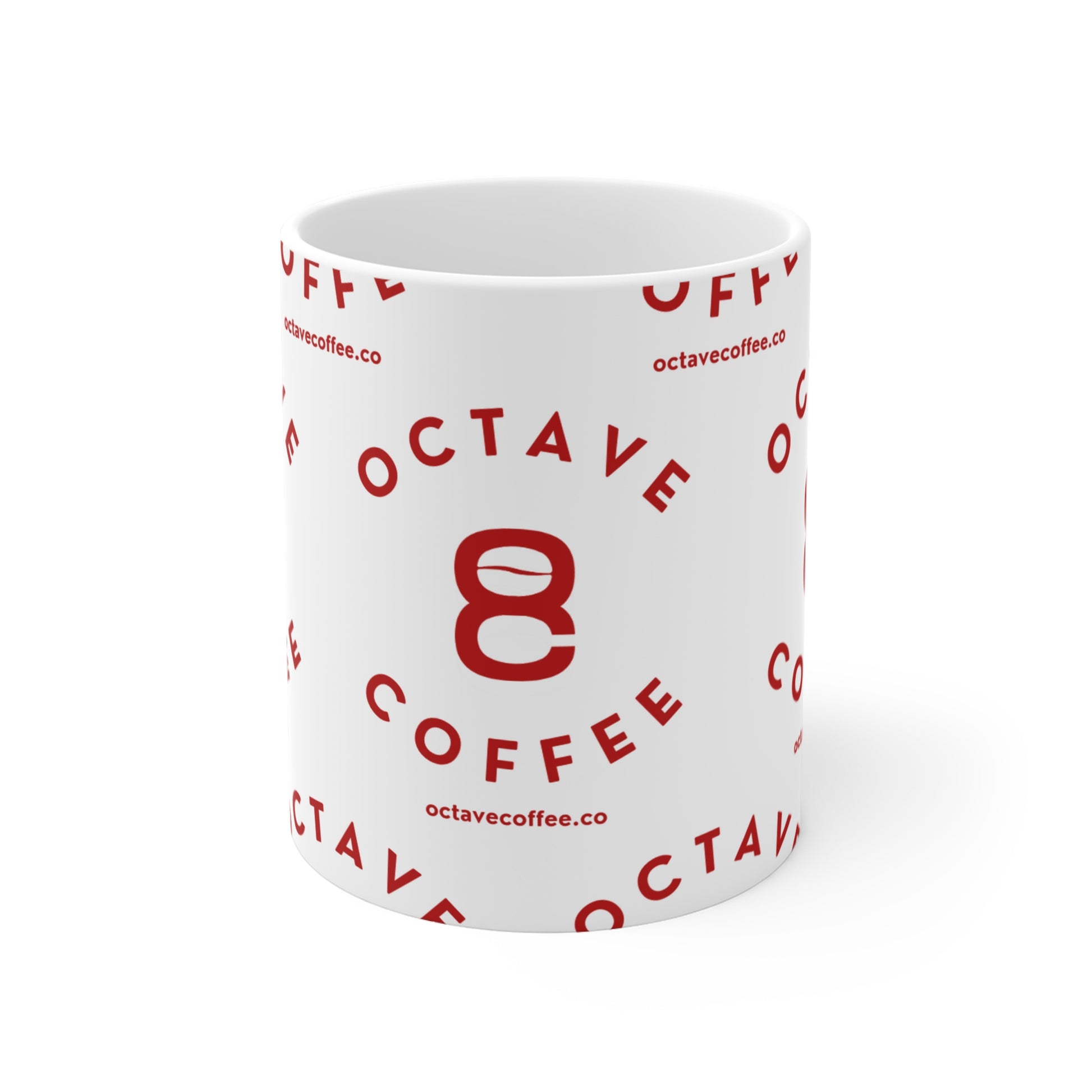 "Gift Wrap Pattern" Octave Mug, White - 11oz - Octave Coffee Co.