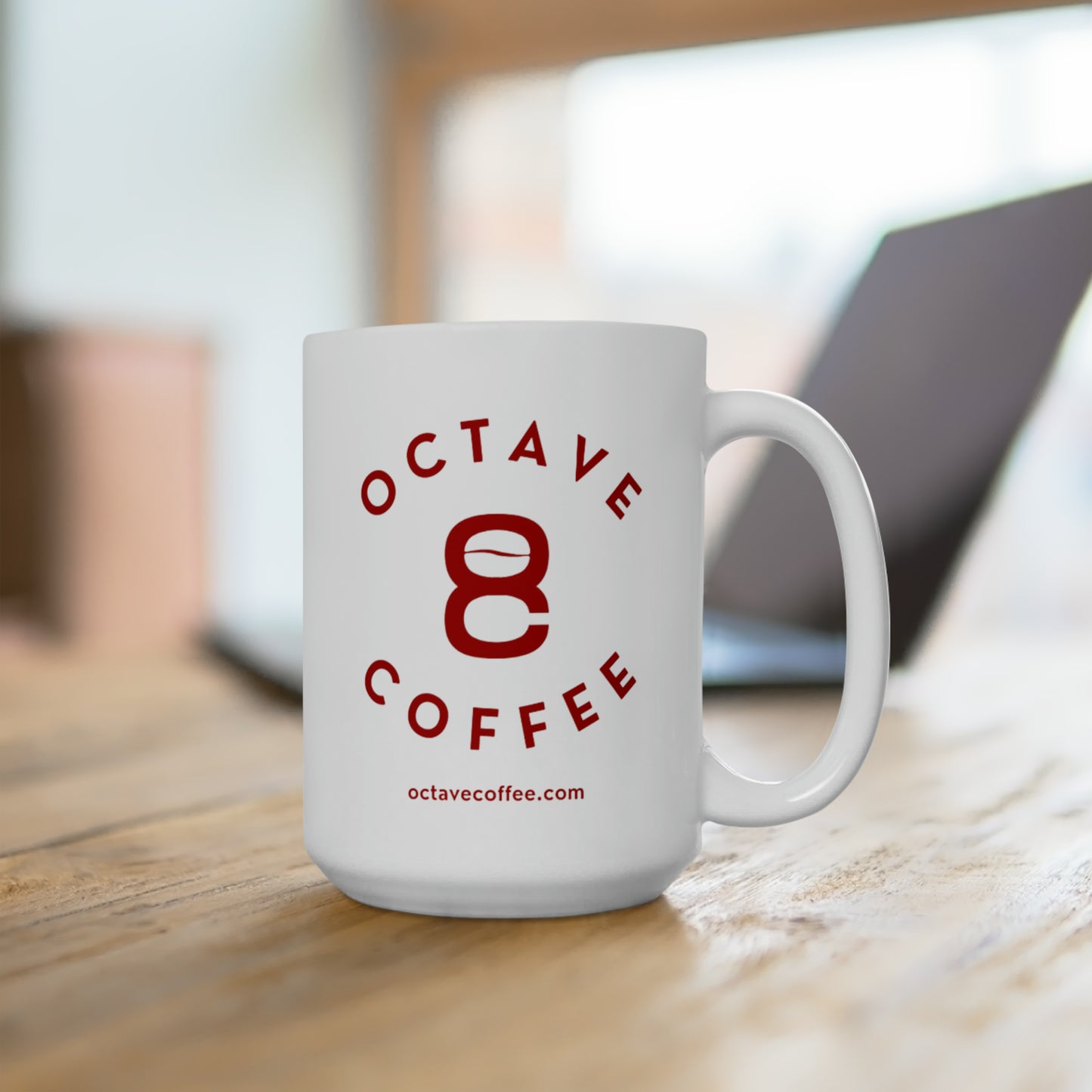 White Ceramic Octave Mug - 15oz - Octave Coffee Co.