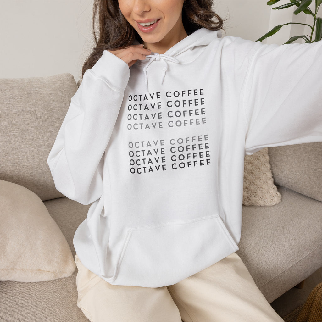 Octave Coffee Hoodie — Minimal "Fade" Logo Pullover