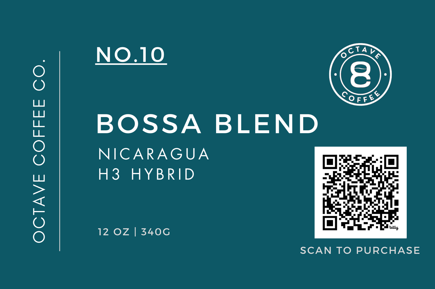 Octave "Bossa Blend" - Nicaraguan | Light Roast with milk chocolate and roasted peanut, accented by hints of citrus, bright acidity, and a light body.