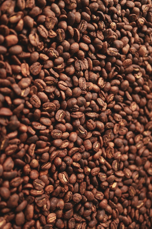 Close-up of roasted coffee beans